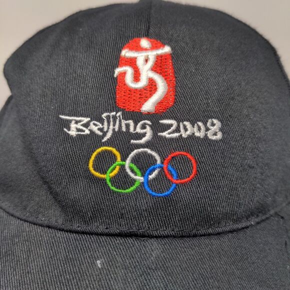 Unbranded 2008 Beijing Olympics Strapback Hat Black Embroidered Logo - Picture 4 of 10